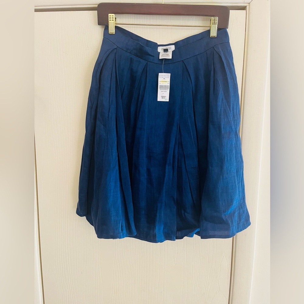 NWT Silk Rayon Pleated Preppy Barney’s NY Coastal Tennis Prep Length Skirt 8